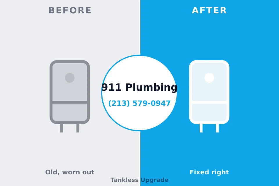 Before and after: plumbing repair Russell Gardens, NY